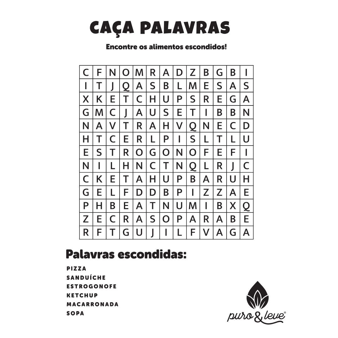 Caça Palavras Puro e Leve